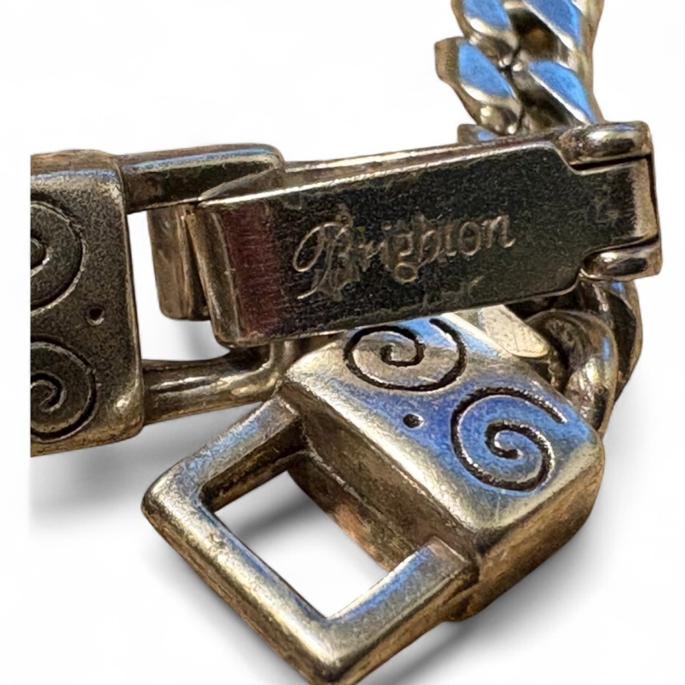 Brighton Sisters ID Bracelet Retired Silver-Plated Heart Link 7.75” - Picture 4 of 11